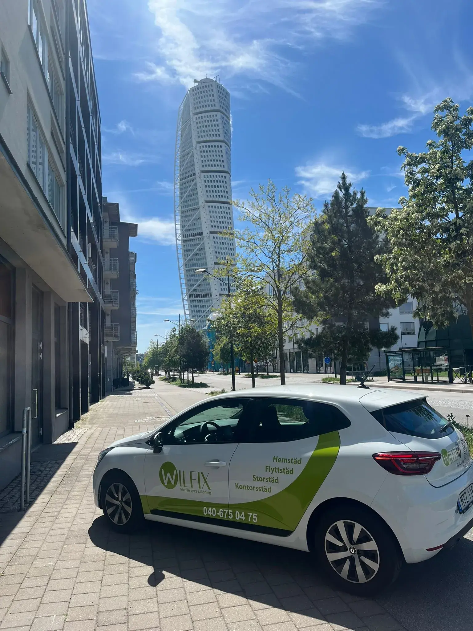 WilFix servicebil i Malmö – städfirma WilFix på väg till städuppdrag i Malmö